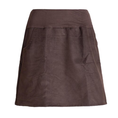 Vishes - Cordrock Damen Knielang Breiter Bund Taschenrock Röcke Cord braun 46