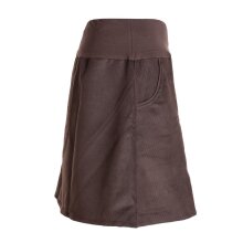 Vishes - Cordrock Damen Knielang Breiter Bund Taschenrock Röcke Cord braun 46