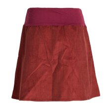 Vishes - Cordrock Damen Knielang Breiter Bund Taschenrock Röcke Cord dunkelrot 40