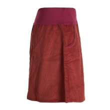 Vishes - Cordrock Damen Knielang Breiter Bund Taschenrock Röcke Cord dunkelrot 40