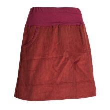 Vishes - Cordrock Damen Knielang Breiter Bund Taschenrock Röcke Cord dunkelrot 40