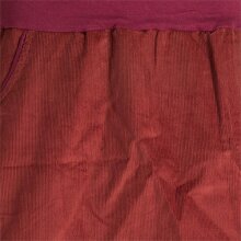 Vishes - Cordrock Damen Knielang Breiter Bund Taschenrock Röcke Cord dunkelrot 44