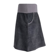Vishes - Cordrock Damen Knielang Breiter Bund Taschenrock Röcke Cord grau 38