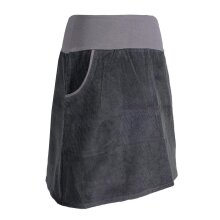 Vishes - Cordrock Damen Knielang Breiter Bund Taschenrock Röcke Cord grau 38
