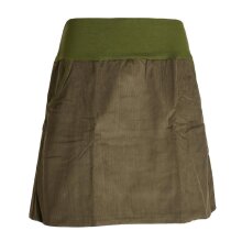 Vishes - Cordrock Damen Knielang Breiter Bund Taschenrock Röcke Cord olive 44