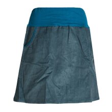 Vishes - Cordrock Damen Knielang Breiter Bund Taschenrock Röcke Cord türkis 38