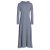Vishes Damen Maxi-Kleid Baumwolle Casual Rollkragen mit Tasche