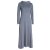Vishes Damen Maxi-Kleid Baumwolle Casual Rollkragen mit Tasche grau 42
