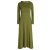 Vishes Damen Maxi-Kleid Baumwolle Casual Rollkragen mit Tasche olive 38-40