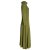 Vishes Damen Maxi-Kleid Baumwolle Casual Rollkragen mit Tasche olive 38-40
