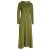Vishes Damen Maxi-Kleid Baumwolle Casual Rollkragen mit Tasche olive 38-40