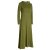 Vishes Damen Maxi-Kleid Baumwolle Casual Rollkragen mit Tasche olive 38-40