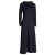 Vishes Damen Maxi-Kleid Baumwolle Casual Rollkragen mit Tasche schwarz 34-36