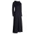 Vishes Damen Maxi-Kleid Baumwolle Casual Rollkragen mit Tasche schwarz 36-38