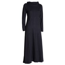Vishes Damen Maxi-Kleid Baumwolle Casual Rollkragen mit Tasche schwarz 38-40