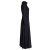 Vishes Damen Maxi-Kleid Baumwolle Casual Rollkragen mit Tasche schwarz 38-40