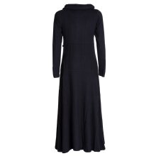 Vishes Damen Maxi-Kleid Baumwolle Casual Rollkragen mit Tasche schwarz 48-50