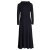 Vishes Damen Maxi-Kleid Baumwolle Casual Rollkragen mit Tasche schwarz 48-50