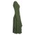Vishes Langes Langarm Damen Kleid Bio-Baumwolle Einfarbig mit Schnürung V-Ausschnitt olive 36