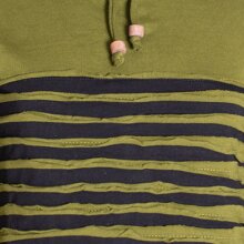 Vishes Cutwork Sweater aus Baumwolle mit Kragen olive-schwarz 40