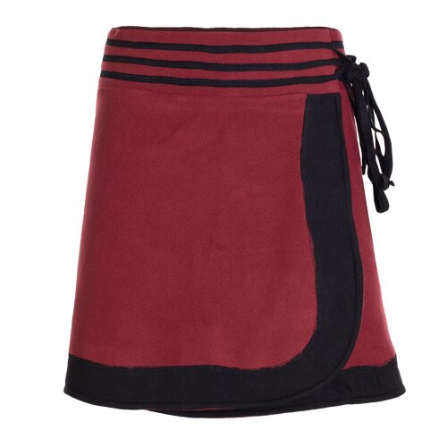 Vishes - Thermorock warmer Damen Winterrock kurz Wickelrock aus ECO-Fleece dunkelrot
