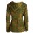 Vishes - Damen Patchwork Jacke Blumen-Sweatjacke Hippie-Jacke Kapuzenjacke olive 40