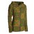 Vishes - Damen Patchwork Jacke Blumen-Sweatjacke Hippie-Jacke Kapuzenjacke olive 40