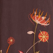 Vishes - Damen Blumen-Kleid Baumwollkleid Langarm-Shirtkleid Schal-Kragen braun 44