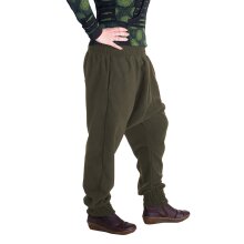 Vishes - Warme Hose Damen oder Herren Haremshose ECO Fleecehose Thermohose olive