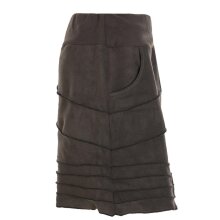 Vishes - Alternative Bekleidung - Thermorock warmer Damen Winterrock kurz Minirock aus ECO-Fleece olive 38