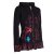 Vishes - Damen Sommerjacke Blumen-Strickjacke Elfenjacke Kapuzi Rüschen schwarz 38
