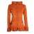 Vishes - Damen Sommerjacke Blumen-Strickjacke Elfenjacke Kapuzi Rüschen dunkel-orange 44