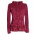 Vishes - Damen Sommerjacke Blumen-Strickjacke Elfenjacke Kapuzi Rüschen dunkel-rot 34-36