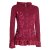 Vishes - Damen Sommerjacke Blumen-Strickjacke Elfenjacke Kapuzi Rüschen dunkel-rot 44