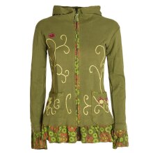 Vishes - Damen Sommerjacke Blumen-Strickjacke Elfenjacke...