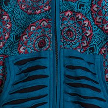 Vishes - Damen Blumen Mandala Jersey-Mantel Hippiemantel Kapuzenmantel schwarz 38