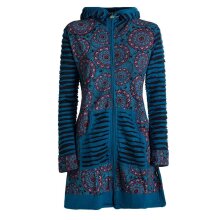 Vishes - Damen Blumen Mandala Jersey-Mantel Hippiemantel...