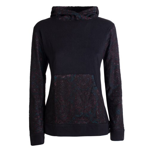 Vishes Hoodie Baumwolle Spitze Kapuze Tasche bedruckt