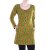 Vishes - Leichtes Langarmshirt-Kleid Damen Langarm Kleider 70er 80er retro olive 32-34