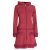 Vishes Damen lange Fleecejacke Fleecemantel Übergangsjacke weiches Fleece dunkelrot 40-42