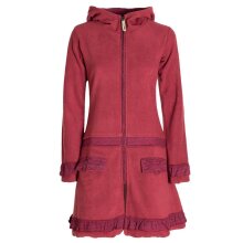 Vishes Damen lange Fleecejacke Fleecemantel...