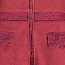 Vishes Damen lange Fleecejacke Fleecemantel Übergangsjacke weiches Fleece dunkelrot 50-52