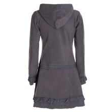 Vishes Damen lange Fleecejacke Fleecemantel...