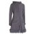 Vishes Damen lange Fleecejacke Fleecemantel Übergangsjacke weiches Fleece grau 42-44