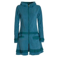 Vishes Damen lange Fleecejacke Fleecemantel...