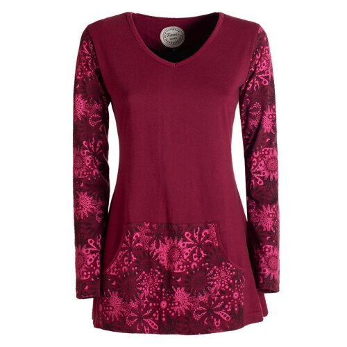 Vishes Minikleid Tunika Shirt dunkelrot 42