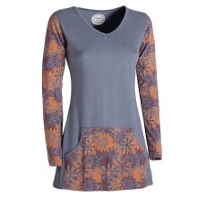 Vishes Minikleid Tunika Shirt grau 42