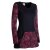 Vishes Longshirt Damen Langarm Tunika Mandala Print Baumwolle schwarz 38-40