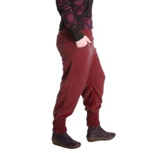 Vishes - Warme Damen Hose Winterhose Haremshose ECO Fleecehose Thermohose dunkelrot 44-46