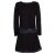 Vishes - Extra warmes Winterkleid Damen Langarm Kleider Sweatkleid Fleece schwarz 38